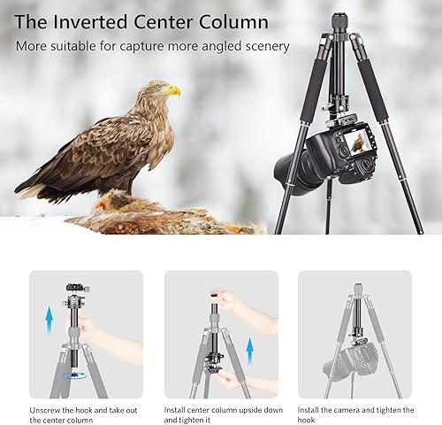 Miniatura 5 de Mini trípode con cabeza de bola de perfil bajo de 360 grados, trípode de aluminio para cámara de viaje, trípode portátil de sobremesa, compatible