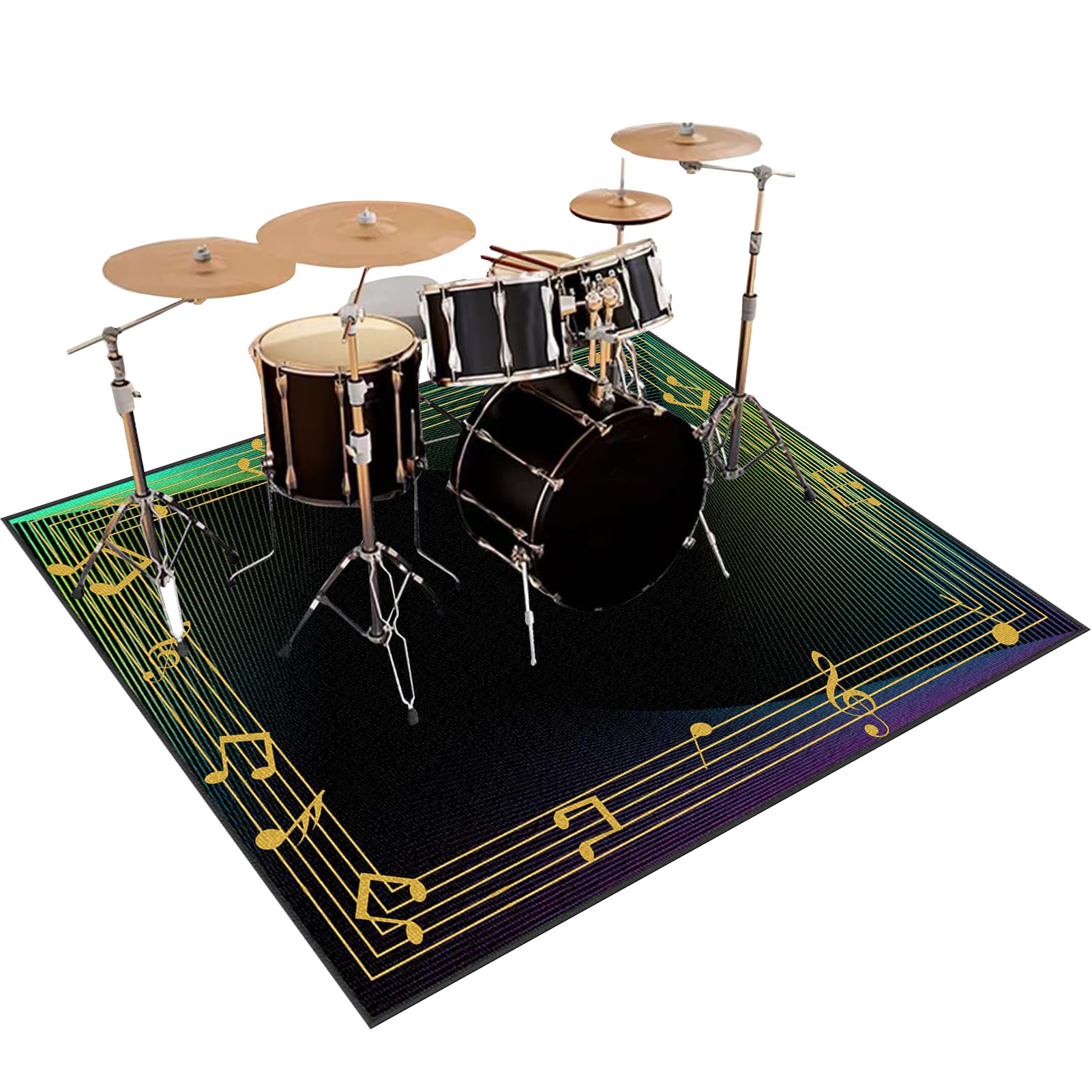 Dywaniki akustyczne Dywan Bateria Bęben Dywan Dźwiękoszczelny Dywan Elektroniczny Bateria Dywaniki Prostokątne do Bombo Pudełko Antypoślizgowa Mata na baterie 140 x 120 cm