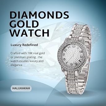 HALUKAKAH Diamonds Watch for Boys Kids - 32MM Arabic Numerals Round Dial