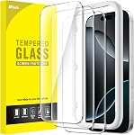 JETech Protecteur d'écran pour iPhone 15 Plus 6.7-Inch, Film en verre trempé avec outil d'installation facile, Cher cas, HD Dégagez. 3-Pack