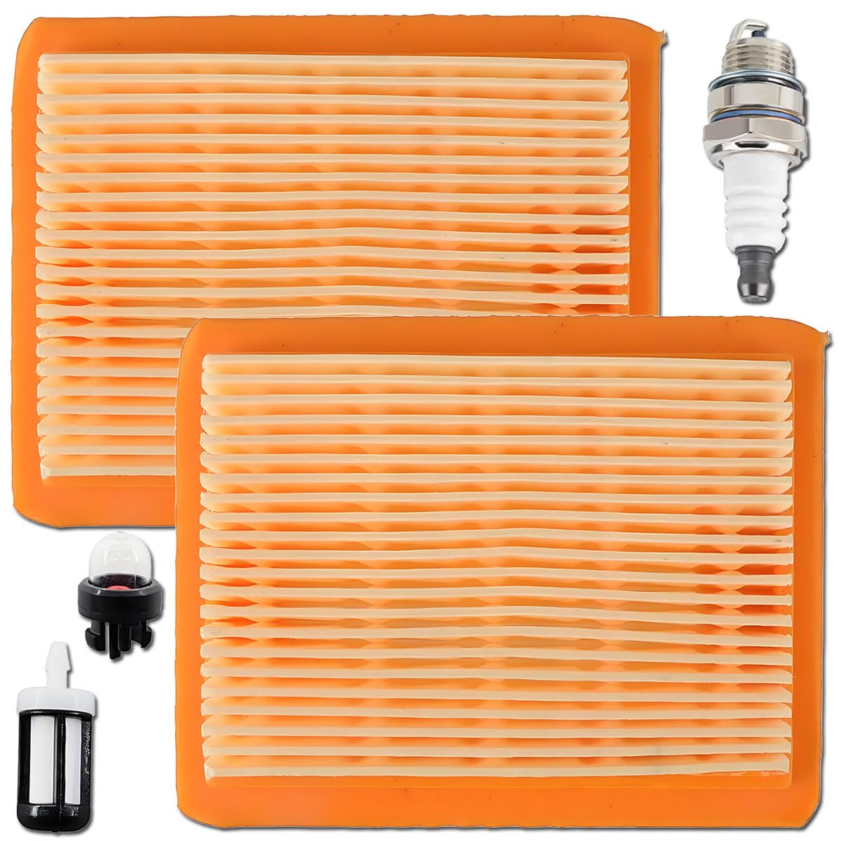 Qiuwanzia 4134 141 0300 Air filter for FS120 FS200 FS250 FS300 FS350 FS400 FS450 FR350 FR450 FR480 BT120 BT121 HT250 MM55 String Trimmer Brush Cutter Auger Replace Parts 41801410300