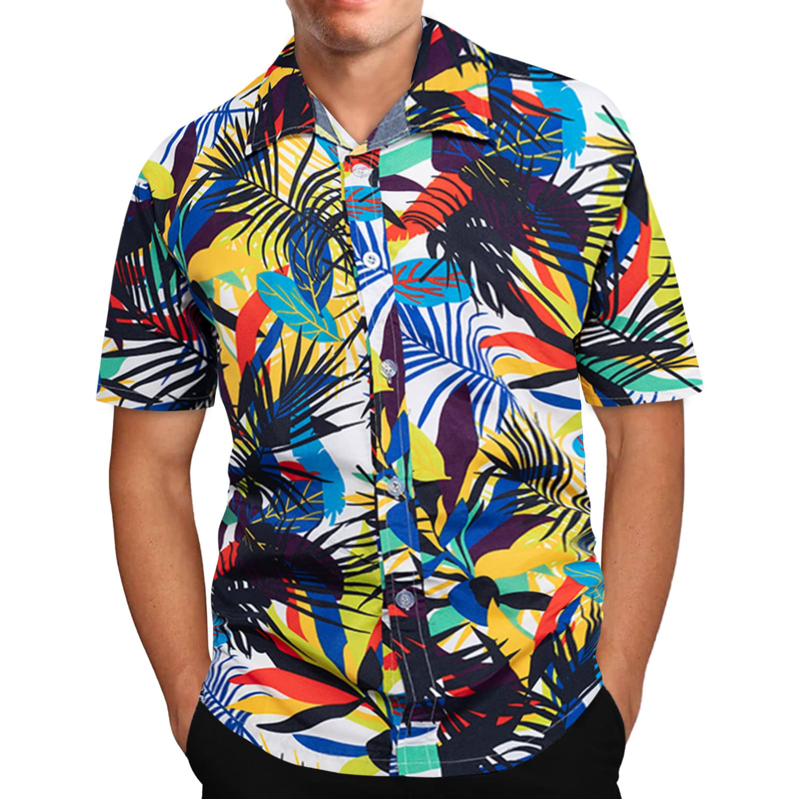 Chemise Hawaïenne à Manches Courtes Pour Homme - Chemise D'été Décontractée - Coupe Ajustée - Légère - Chemise De