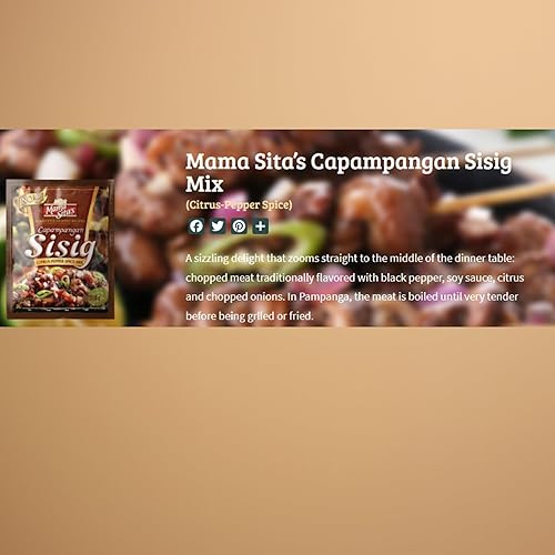Miniatura 7 de Mama Sita's Capampangan Sisig Mix Mezcla de especias cítricas y pimienta 1.4oz (40g) Paquete de 3
