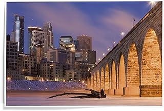 Lantern Press 12x18 Inch Art Print Wall Decor, Minneapolis, Minnesota, Photography, Stone Arch Bridge