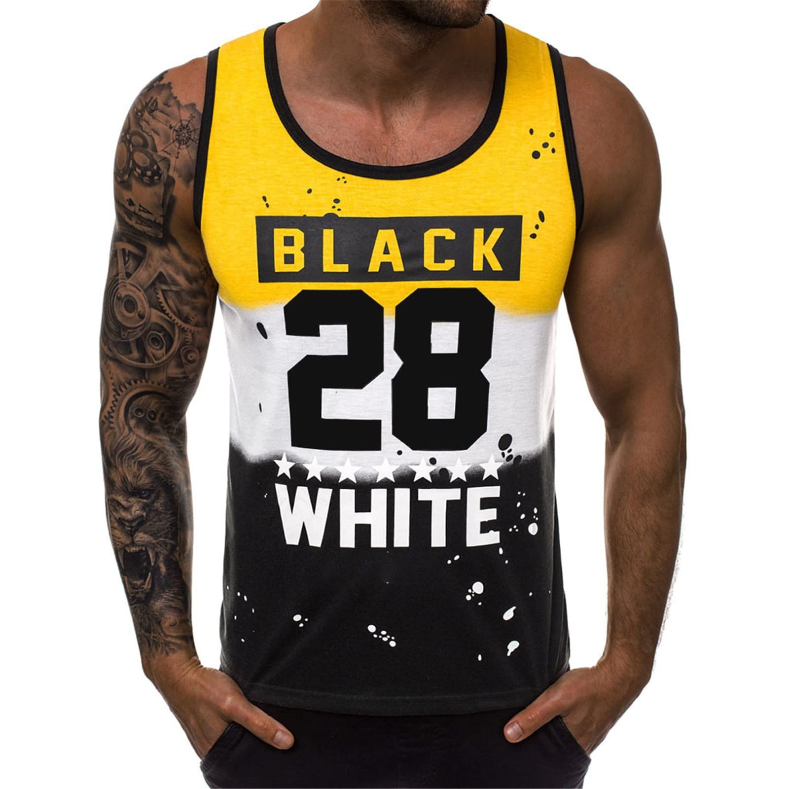Voolga Camiseta Tirantes Hombre Gym Casual Camisetas Sin Mangas Bodybuilding Entrenamiento Fitness Tank Top