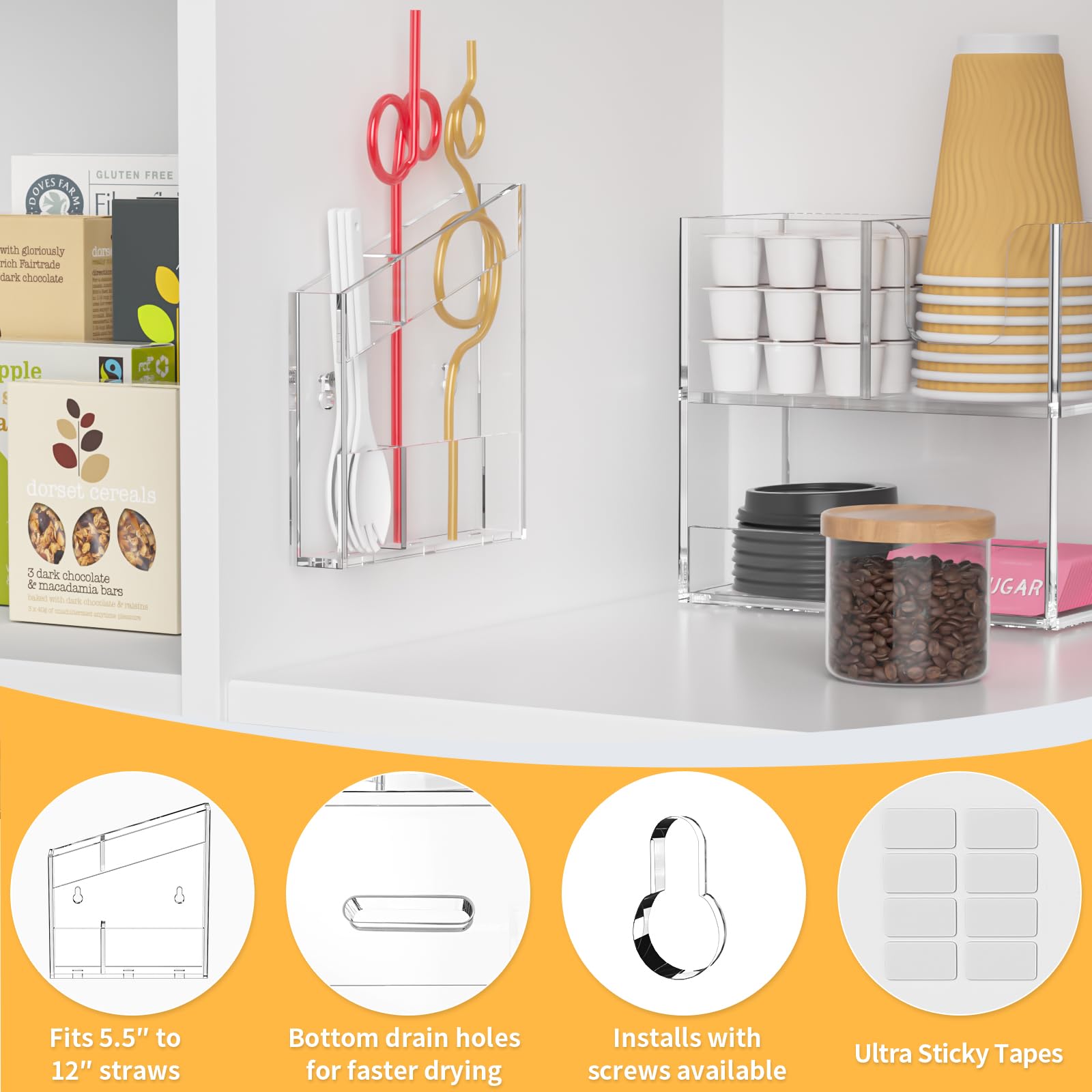 Acrylic Straw Holder - Keep Straws Organized -8 Acrylic Straw Holder - Keep Straws Organized -8