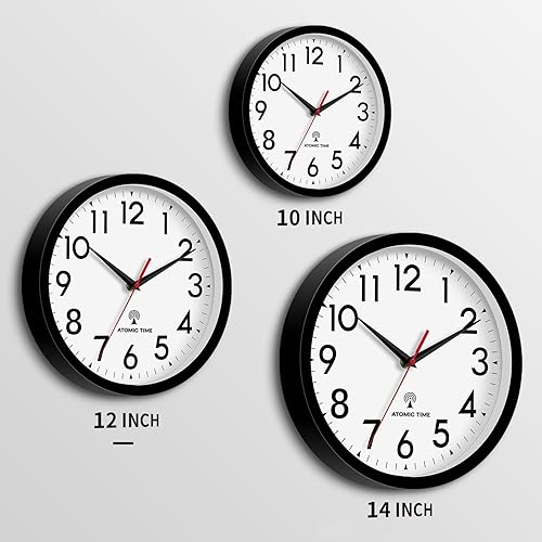 Miniatura 2 de Atomic - Reloj de pared analógico de 12 pulgadas, funciona con pilas, moderno, decorativo, para sala de estar, cocina, oficina, dormitorio, baño