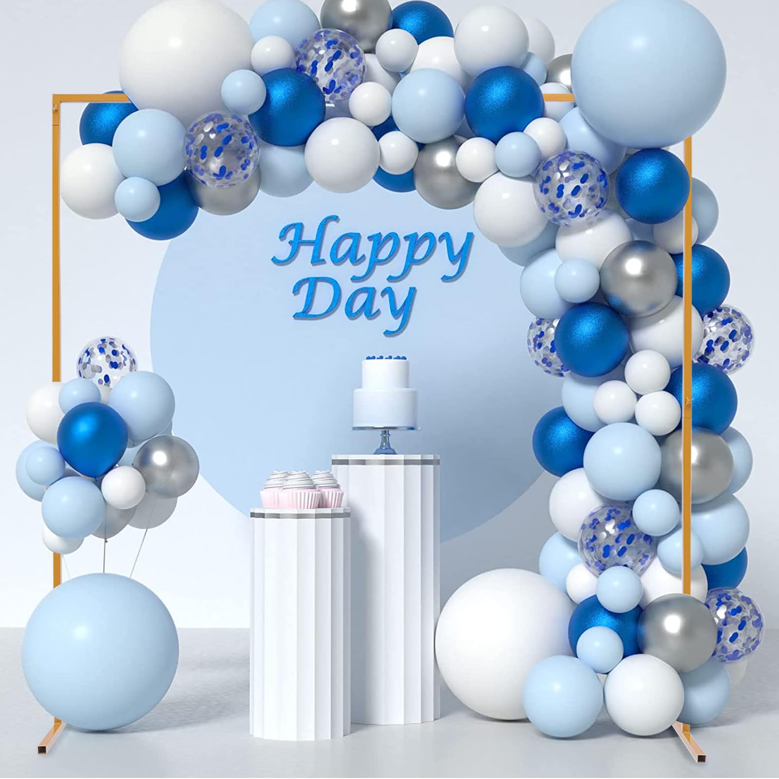Supporto Per Arco Di Palloncini Da 2,2 M, Dorato, Per Matrimoni E Feste, Base Inclusa - 2