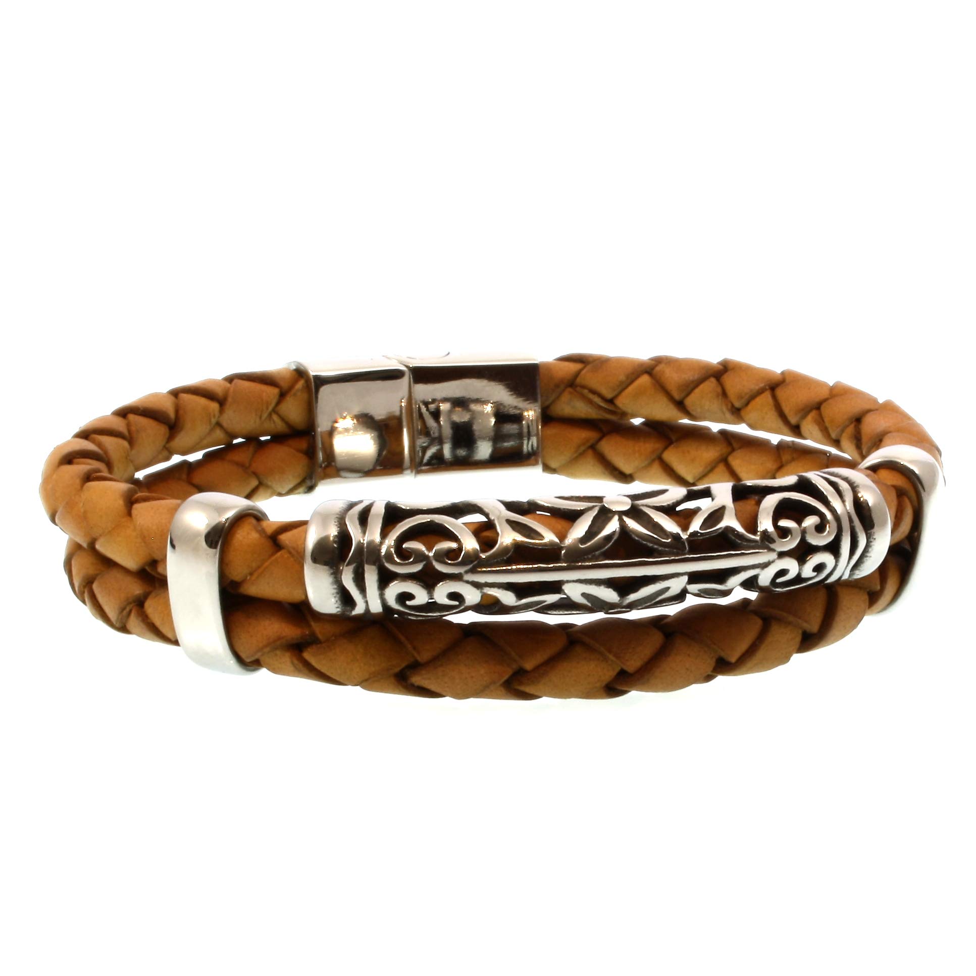 Echt Leder-Armband XO F Cognac Männer Herren