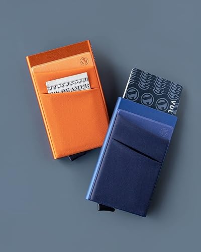 Miniatura 6 de VULKIT Card Holder with Money Pocket Pop Up Wallet RFID Blocking Slim Metal Bank Card Case Holds 5 Cards and Notes