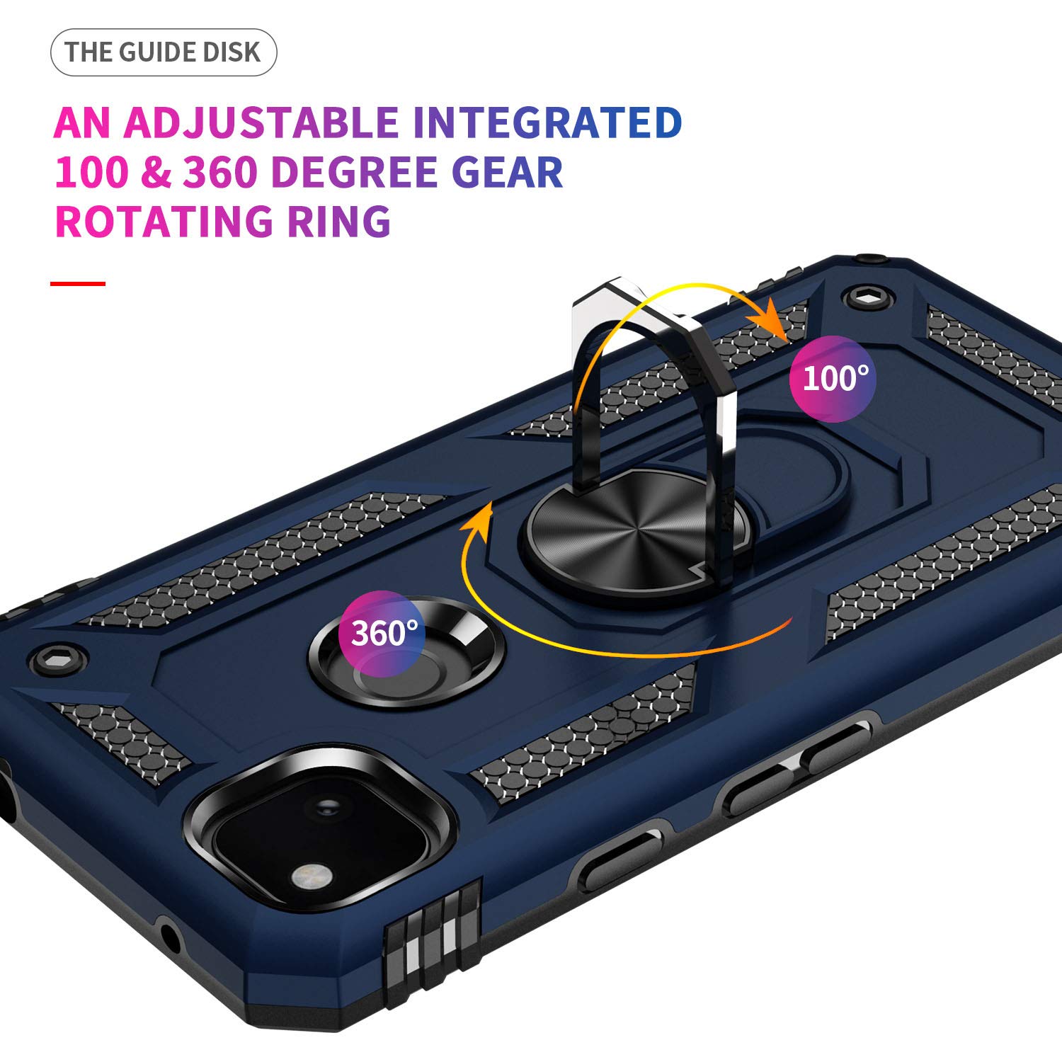 ADDIT 4a 4G Case, Phone Case for Google Pixel 4a 4G Case,with Kickstand Ring,Adjustable Stand,Military Grade,Heavy Duty Protection,Shockproof,Anti-Fingerprint,Support Magnet Car Mount,Blue