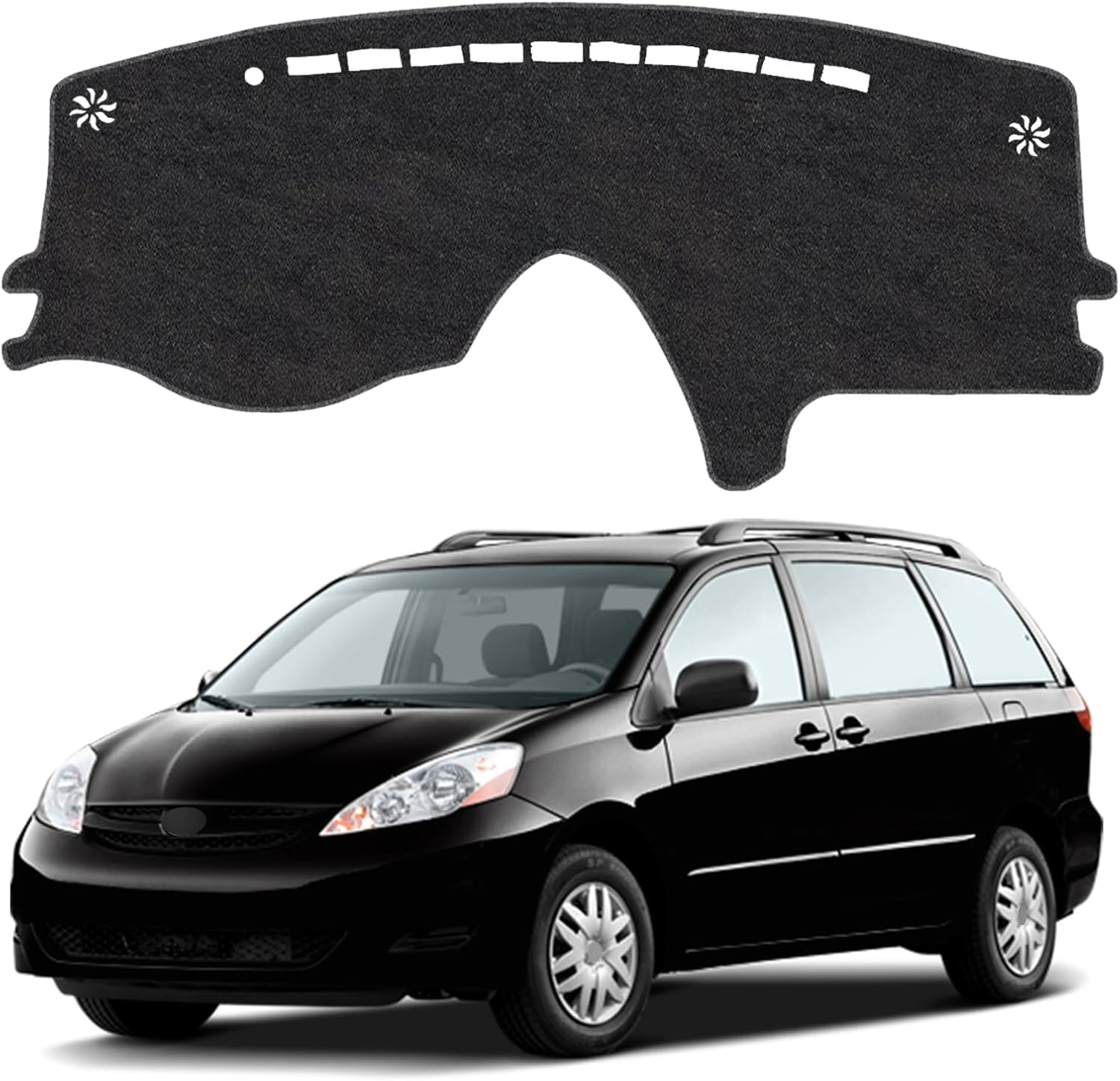 Dash Cover Mat for Toyota Sienna 2004 2005 2006 2007 2008 2009 2010 Non-Slip Dashboard Cover Mat Sunshade UV Rays Protector Interior Accessories