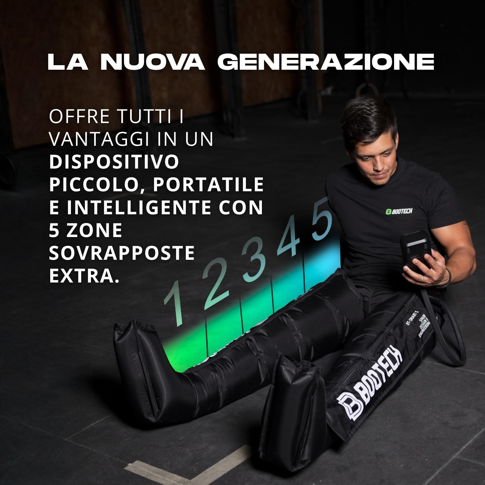 Stivali senza fili per massaggio a compressione delle gambe con controllo tramite app, stivali per recupero della compressione dell'aria per circolazione, drenaggio linfatico e recupero muscolare