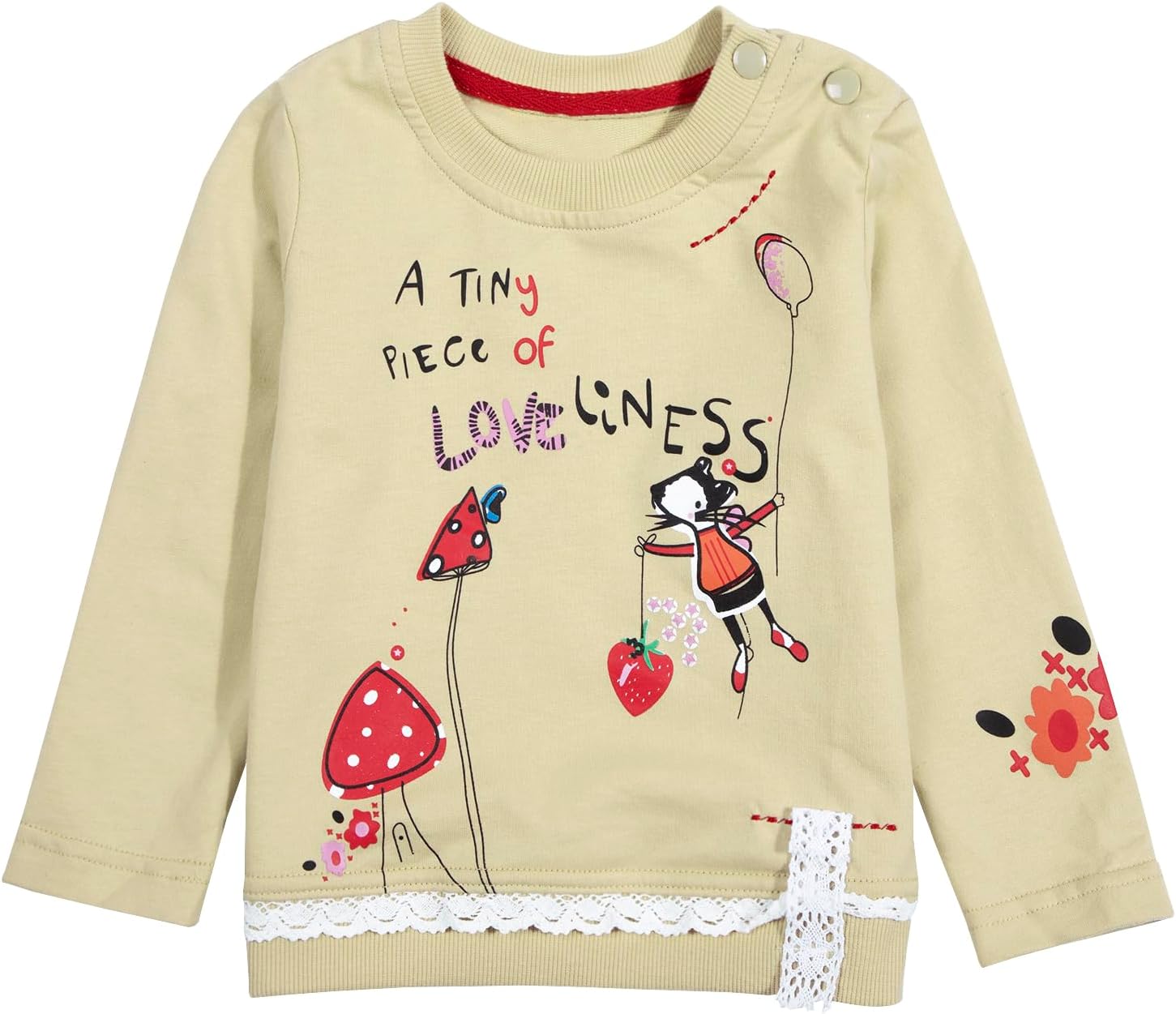 MAXIMGR Toddler Girl Clothes Baby Girl Outfits Cute Long Sleeve Cartoon Top + Jeans Pants Fall Winter Girls Clothing Sets 5T Apricot image 5 of 6 B015R4LQHY