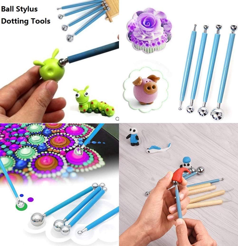 Pottery Tools, 19 Pcs Ceramic Pottery Clay Ribbon Sculpting Tool Kit Wooden Handle with Plastic Case, for Beginners and Professional Art Crafts