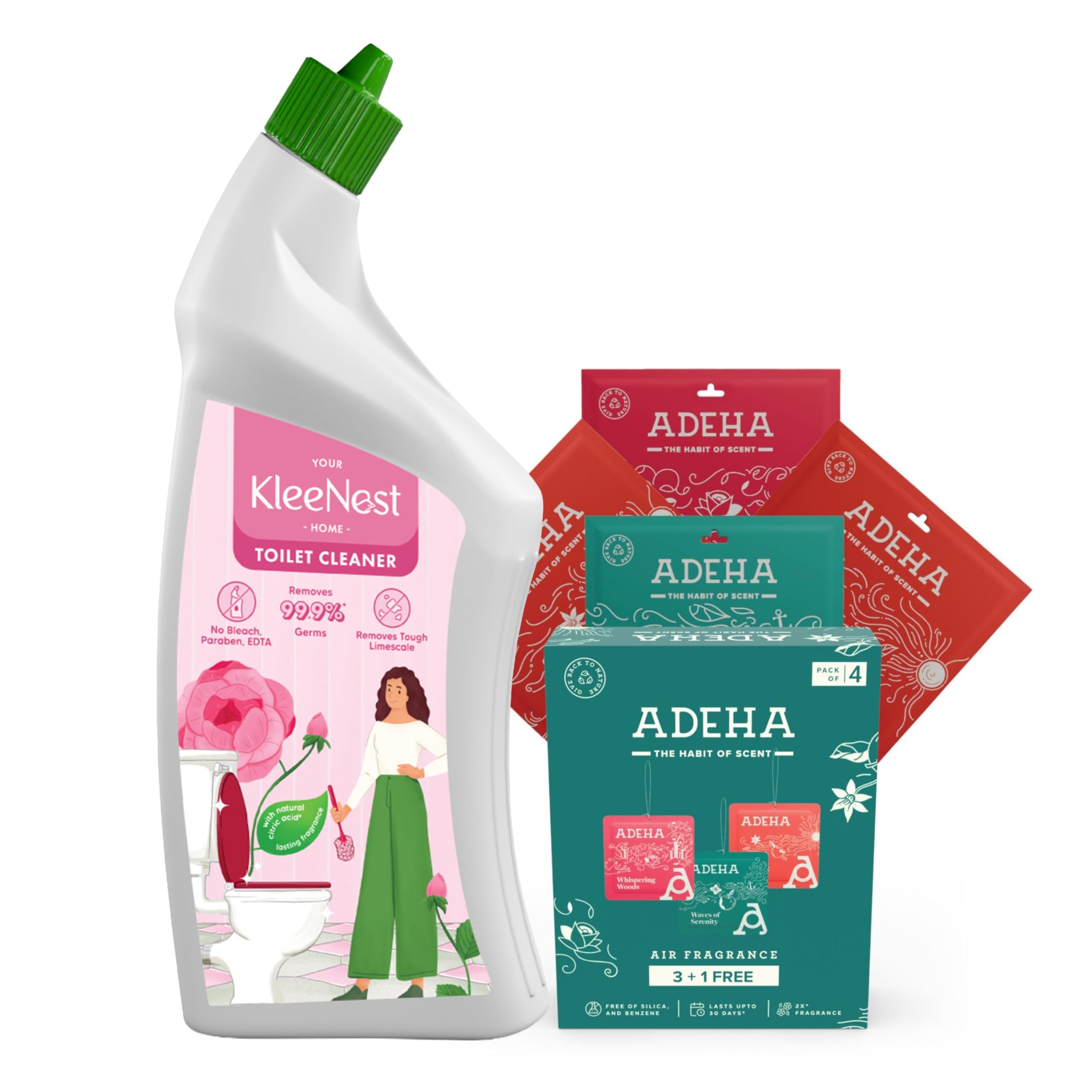 Kleenest Advanced Toilet Cleaner Liquid, 1 L | Adeha Air Freshener