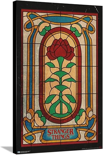 Trends International Netflix Stranger Things Season 4 - Póster de pared con vitrales, 22.37 x 34.00 pulgadas, lienzo estirado