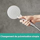 hansgrohe Crometta E - Colonna doccia a risparmio idrico (EcoSmart) con miscelatore termostatico, sistema doccia (240 x 240 mm) con rubinetto, doccetta, tubo, asta e soffione doccia, cromo, 27281000 - 7