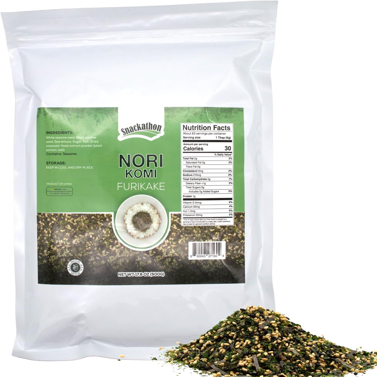 - Furikake Rice Seasoning, Nori Komi, Bulk Pack, 17.64 Ounce