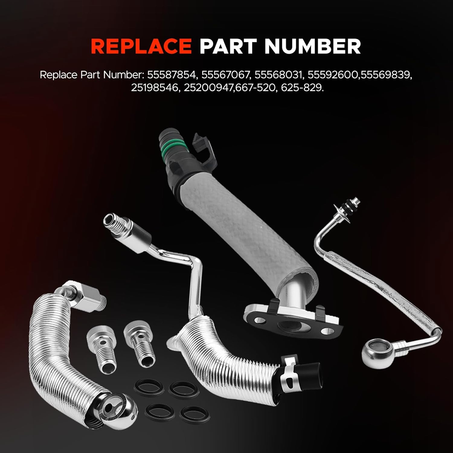 Complete Turbo Oil AND Coolant Line Kit for 1.4L EcoTec - Compatible with Chevy Cruze/Sonic/Trax & Buick Encore (2011-2021) - Replaces OEM 55568031, 55592600, 25198546