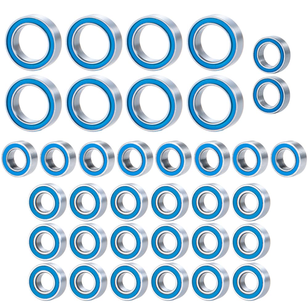 TOOMOD Blue Rubber Sealed Ball Bearings Kit – Precision Upgrade For 1/16 Mini Slash / E-Revo RC Trucks
