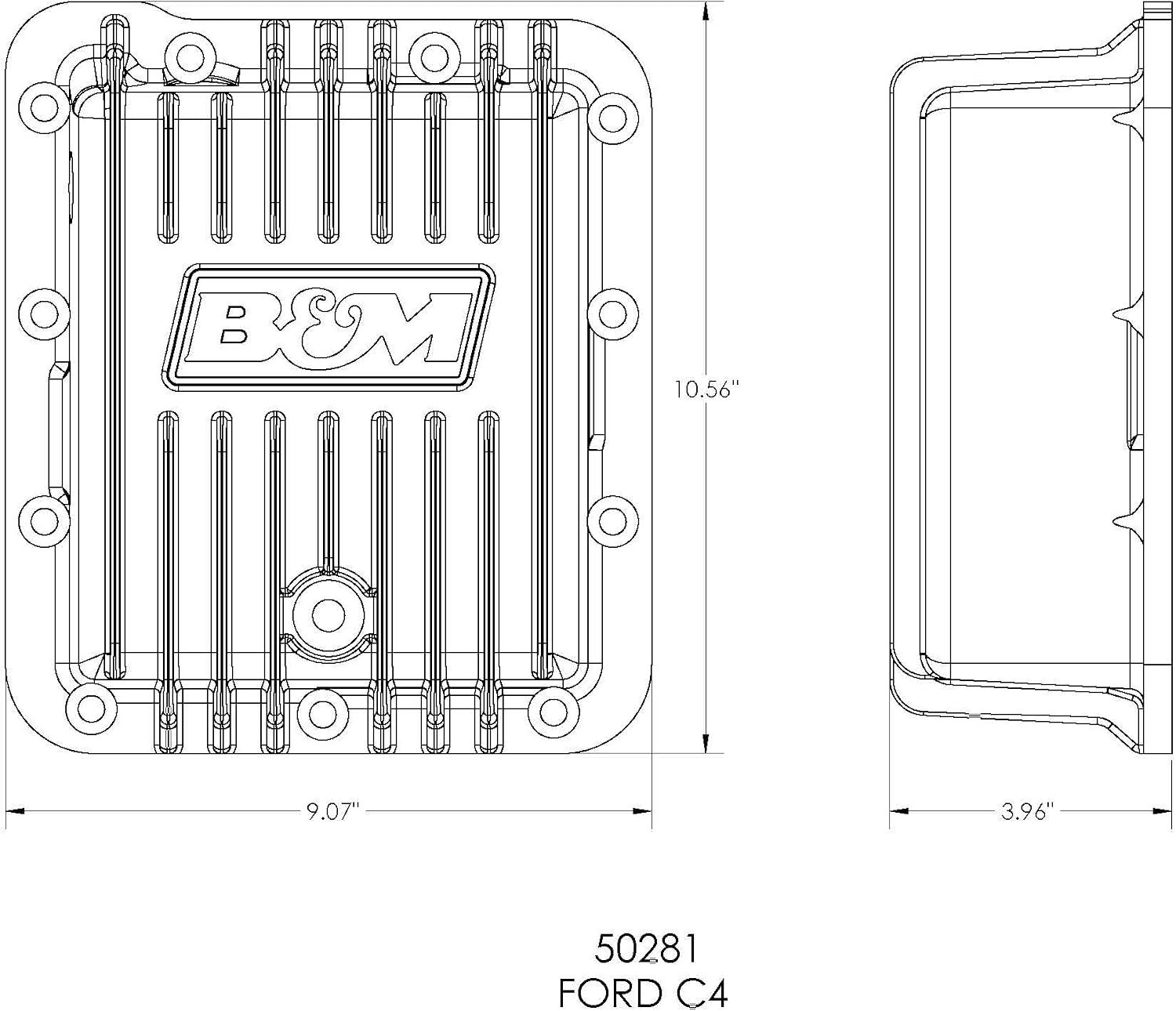 B&M 50281 Cast Aluminum Extra Depth Transmission Pan