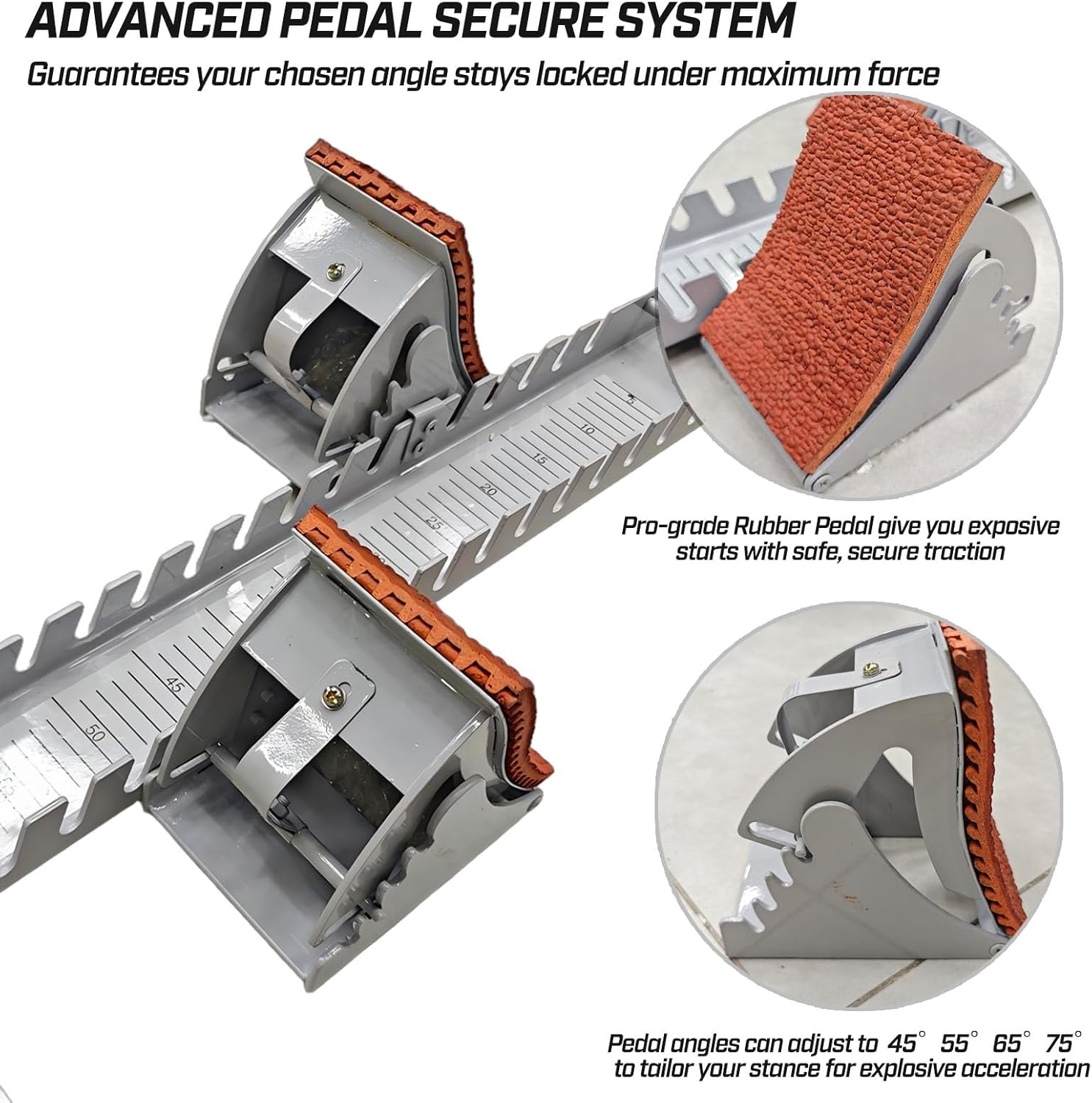 Multi-Function Lightning Starting Block Sprinter Pedals,6 Angle Adjustable Sprinters for Track and Field
