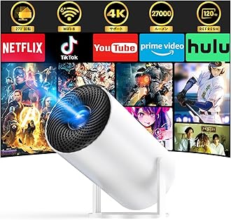 YOWHICK Compact Home Projector 【Brightness Plus & 270° All-Direction Rotation & Automatic Keystone Correction】27000LM High Brightness 4K Support 1080P Ultra-Short Throw Large Screen Ceiling Projection