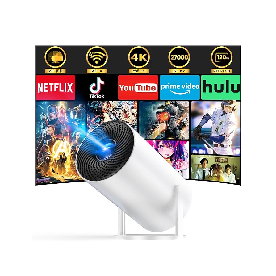 【美品】LG 小型プロジェクター 本体 ホワイト 超小型4Kレーザープロジェクター｜LG Cine Beam Q