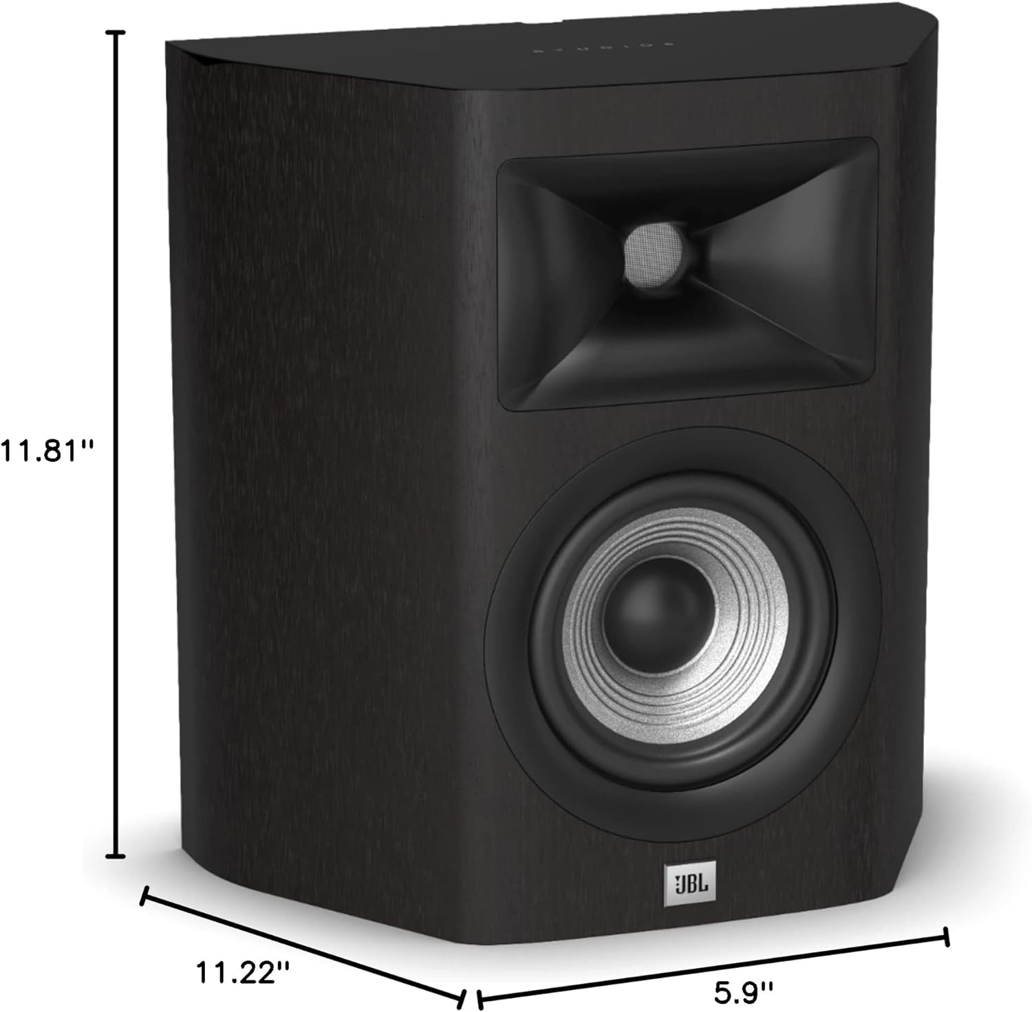 JBL Studio 610, Dark Wood - High-Performance, On-Wall Loudspeaker - with 5.25” PolyPlas Cone Woofer & 2414H-1 Compression Driver - Elegant Design with Magnetic Grille