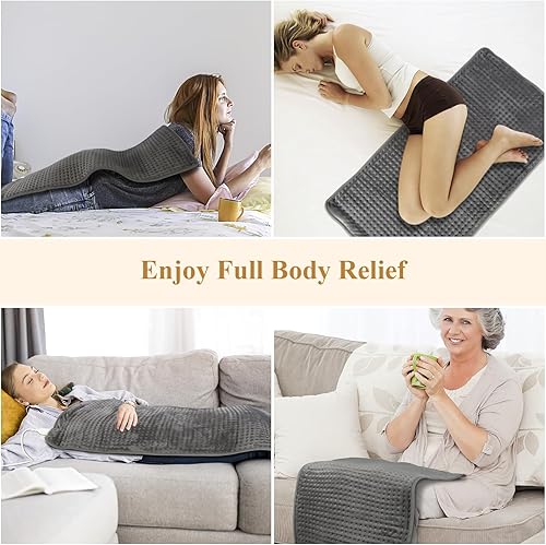 Miniatura 6 de ATASA Almohadilla térmica para aliviar el dolor de espalda, almohadillas térmicas eléctricas extragrandes de 17 x 33 pulgadas con 9 niveles de