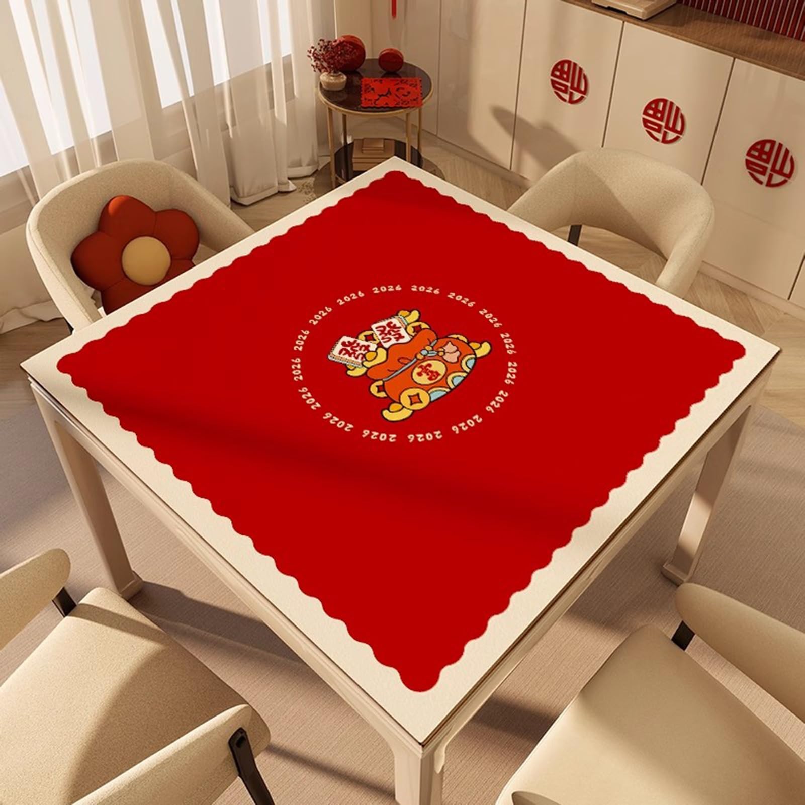 Tapis de Table de mah-Jong, Silencieux et réduction du Bruit avec Sac de Transport(85cm/33.46in)