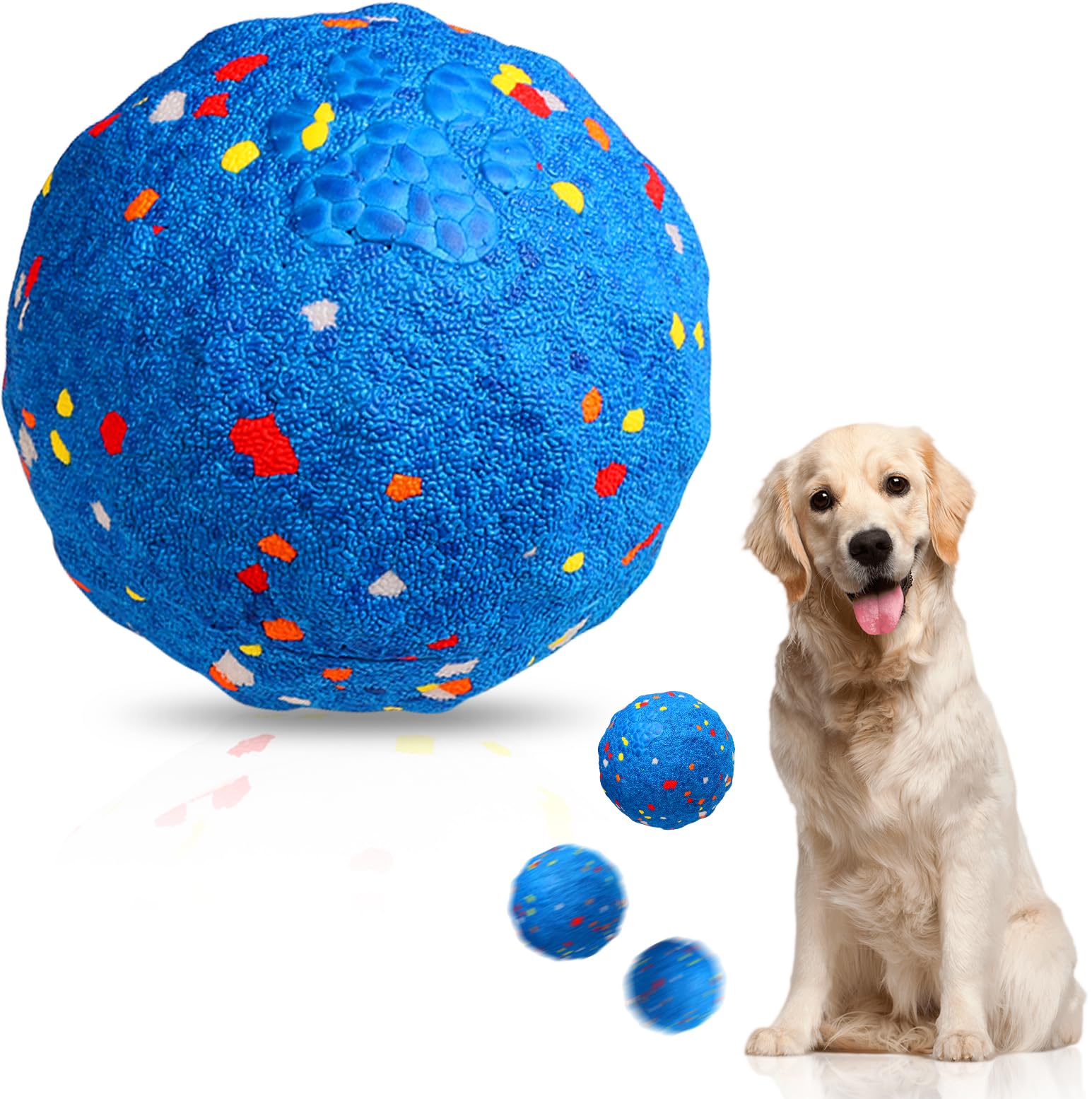 Osinaga Interactive Dog Toys Ball, Automatic Moving, Bouncing Chew Toys, E-TPU Material, Suitable for Large and Medium-Sized Dogs, Used for Boredom Relief and Daily Training, USB Rechargeable (Blue)