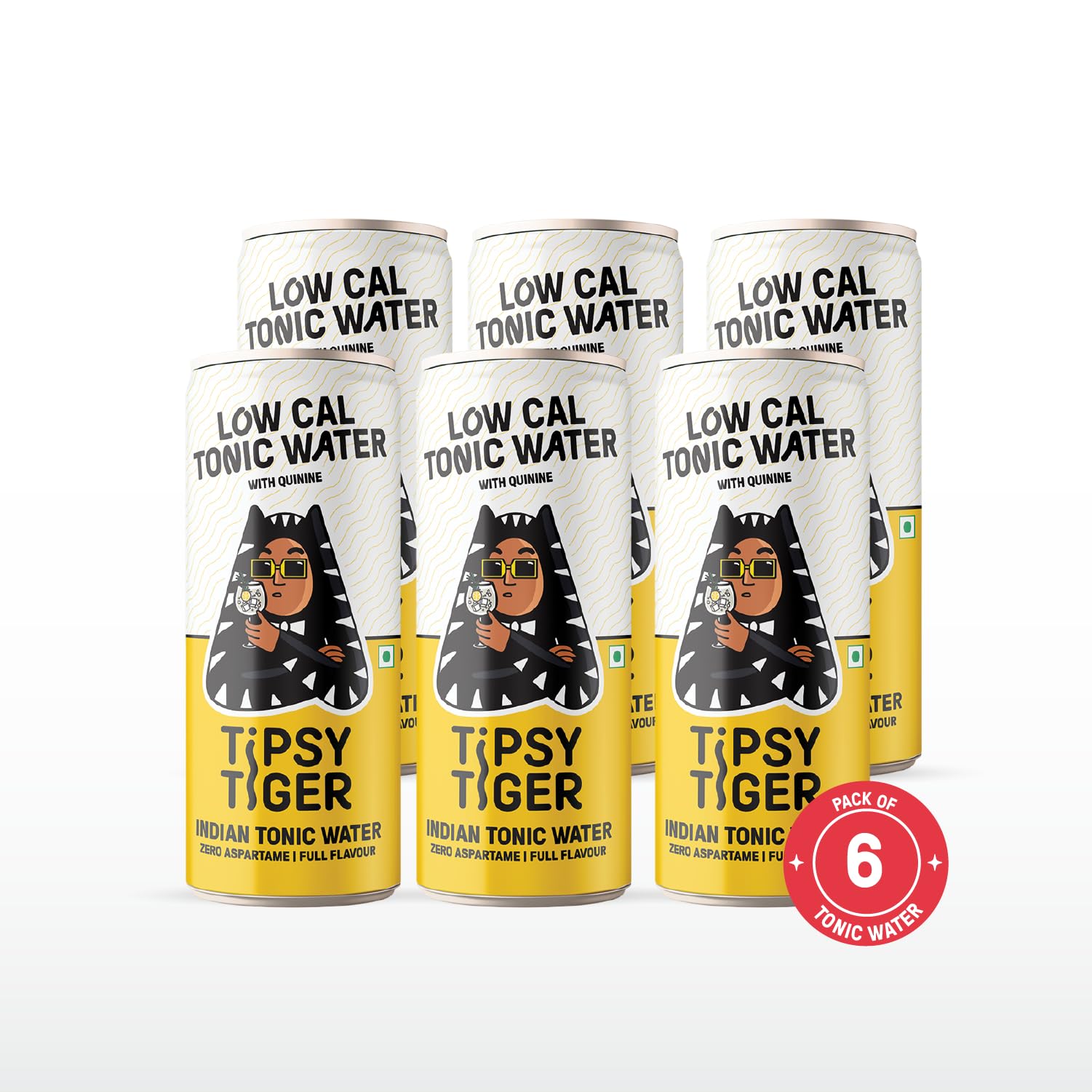 Tipsy Tiger Tonic Water- Low Cal, Indian Tonic Water. Zero Aspartame, Full Flavor, Only 11 Calories per serve | 250ML (Pack of 6) | Less than 2% added sugar | Use as cocktail mixer I Mixer for Gin (B0D64CZYBV) Amazon Price History, Amazon Price Tracker