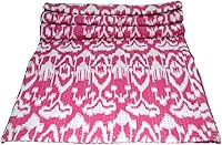 Vista 1 de Manta Kantha de algodón con estampado de Ikat a mano, tamaño individual, color rosa