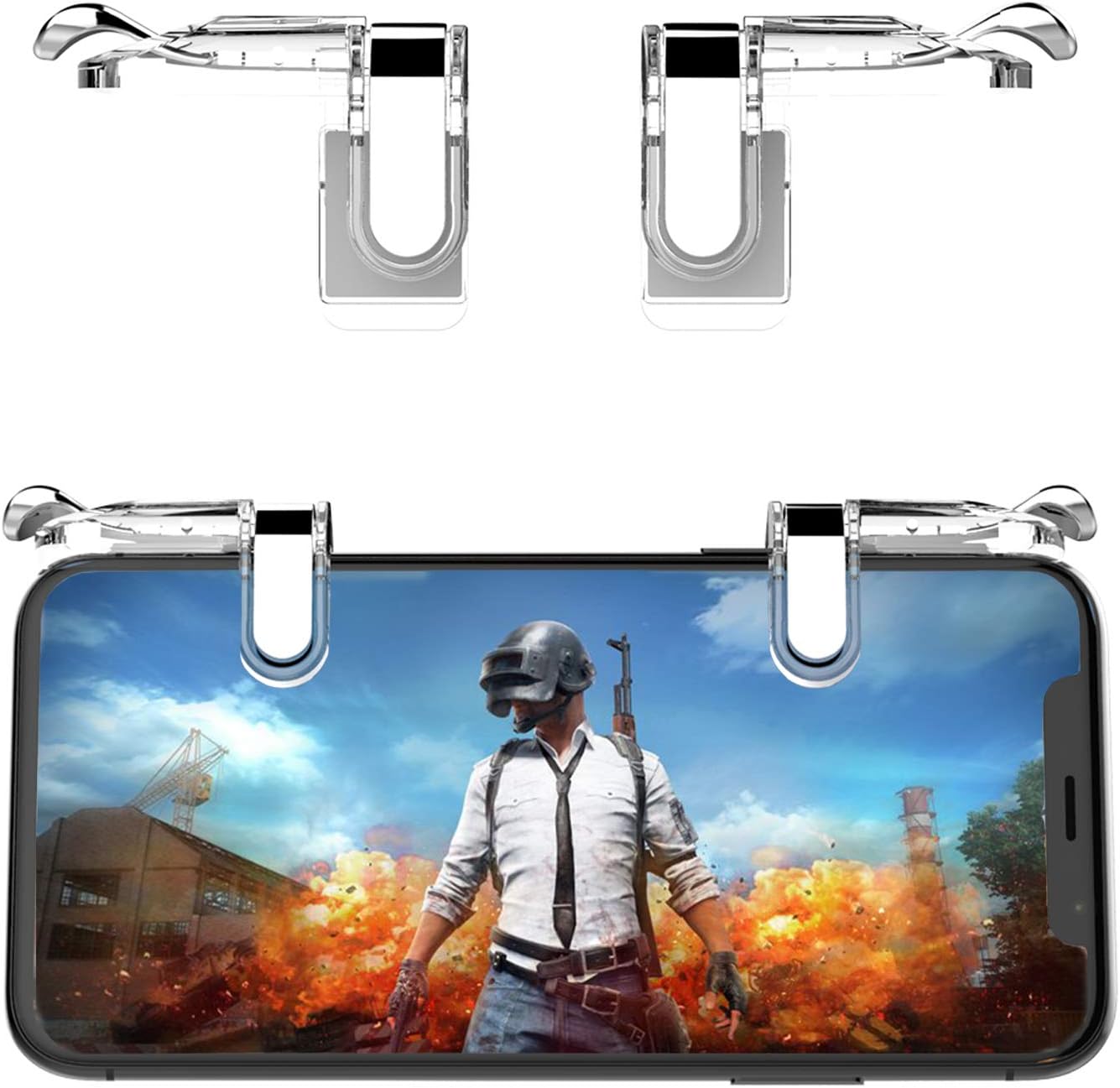 JEI Mobile Game Controller [Upgrade Version], Mechanical buttons, Sensitive Shoot and Aim Keys L1R1 compatible with PUBG/Knives Out/Rules of Survival, Mobile Gaming Joysticks for Android & IOS 1 Pair