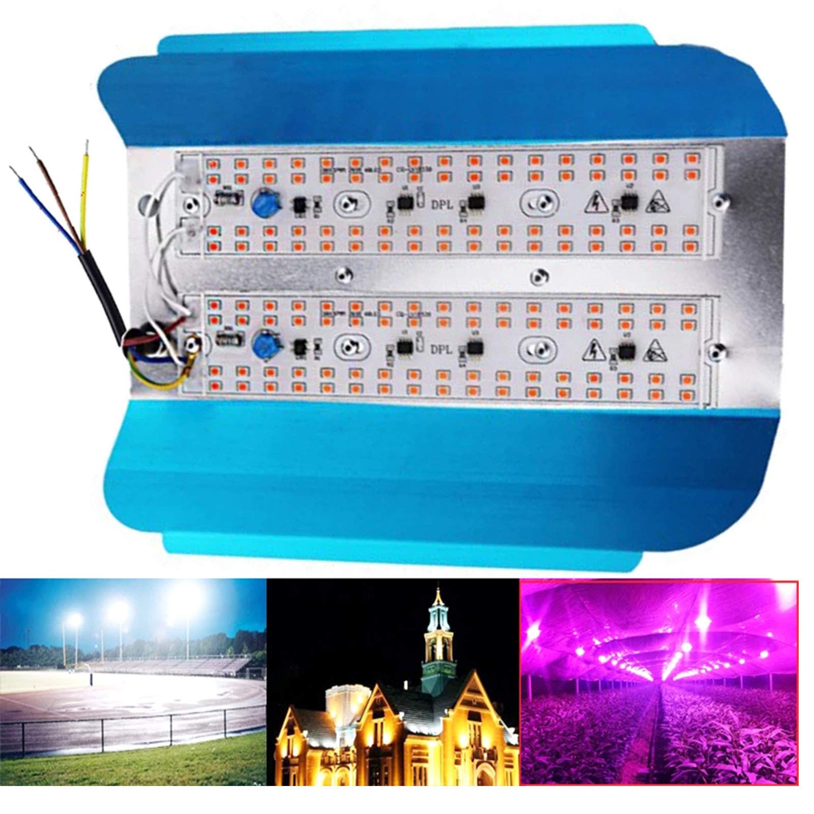 RONGGO 100W 50W 30W 220V 110V led Plant Grow Light Full Spectrum LED FloodLight Reflector Flood Light Waterproof IP65 Spotlight,50w 220v