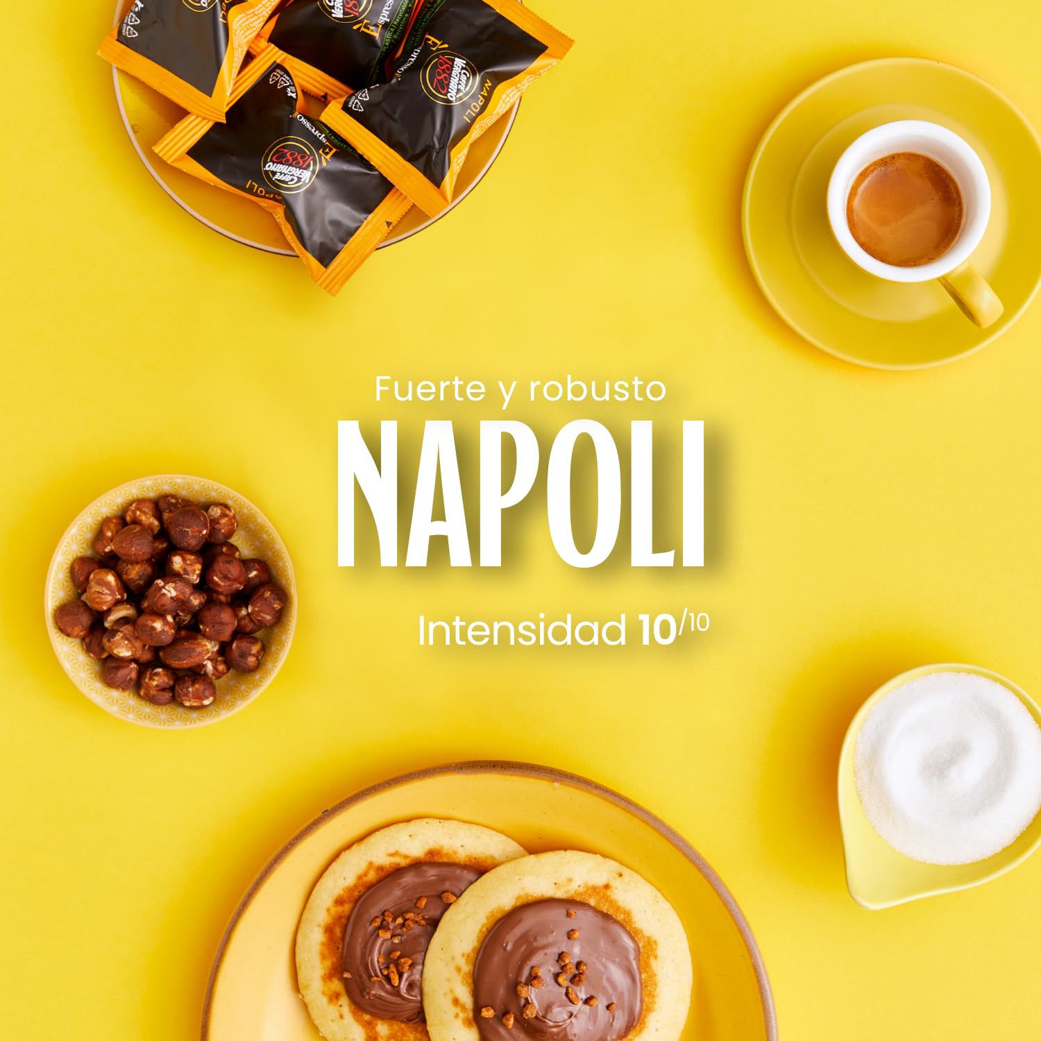 Caffè Vergnano 1882-100 Capsule - Caffè Compostabili e Compatibili con Nespresso, Napoli - Pack da 100 capsule
