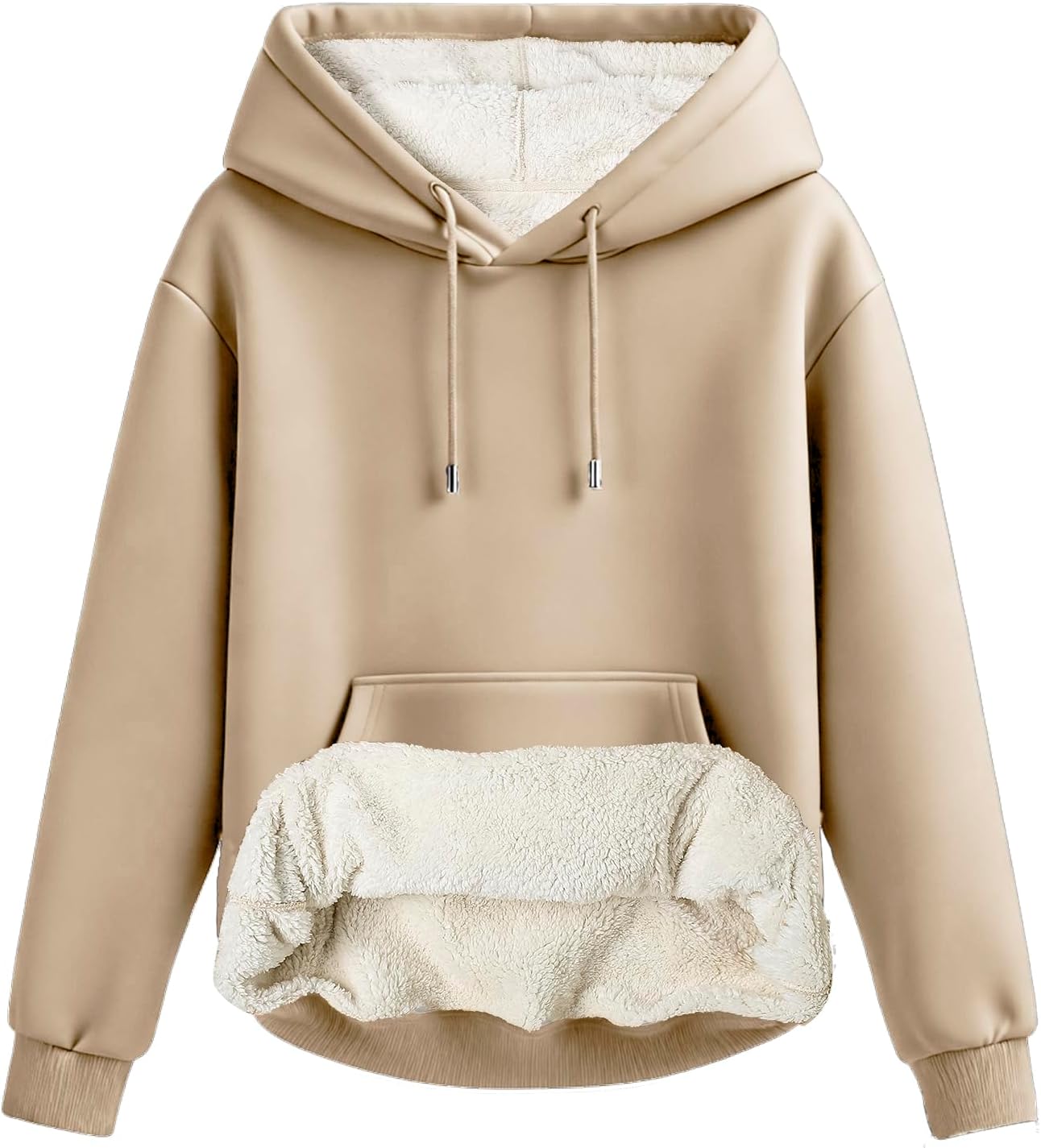 Mars Guard Women's Winter Warm Fleece Sherpa Lined Hooded Sweatshirt Thick Hoodies Outdoor Pullover for Casual Comfort