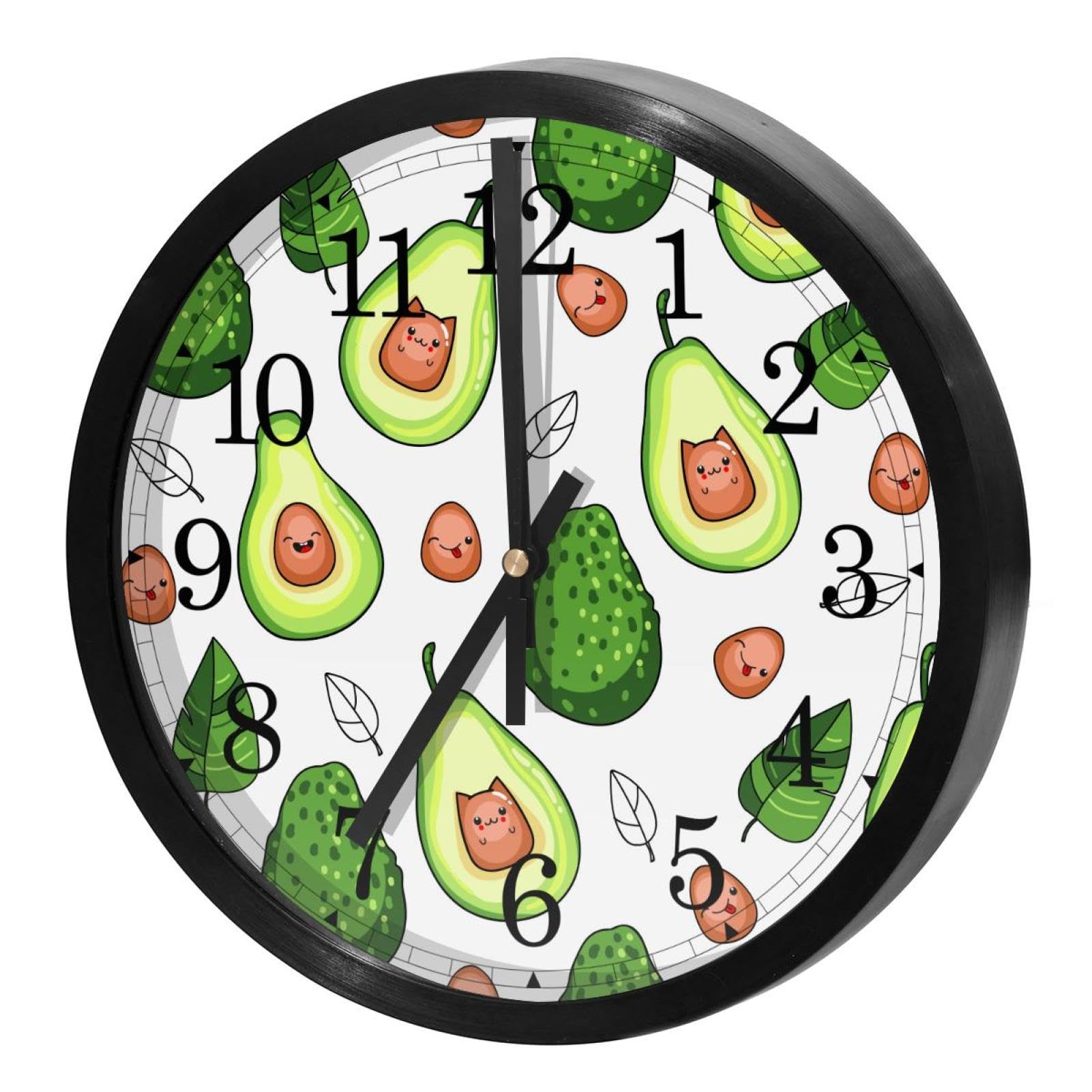 Horloge murale ronde avocat fruit pour égayer les murs de votre cuisine familiale