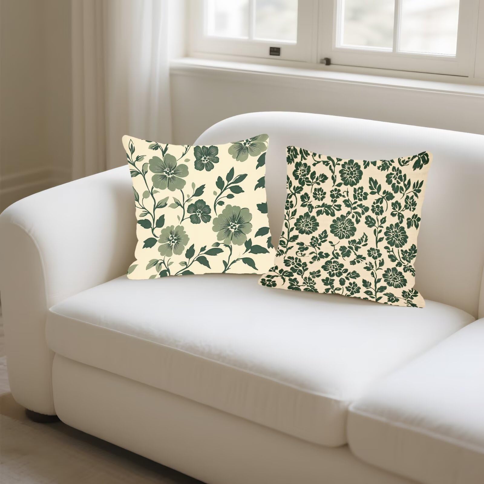 Cojines Sofa Fundas Cojines 40x40cm SúPer Suave Cojin Crema Planta Juego de 4, Fundas Almohada Impermeable Exterior, Interior Y Exterior Cojin Decorativos, Para JardíN SalóN Regalos NavideñOs P-407