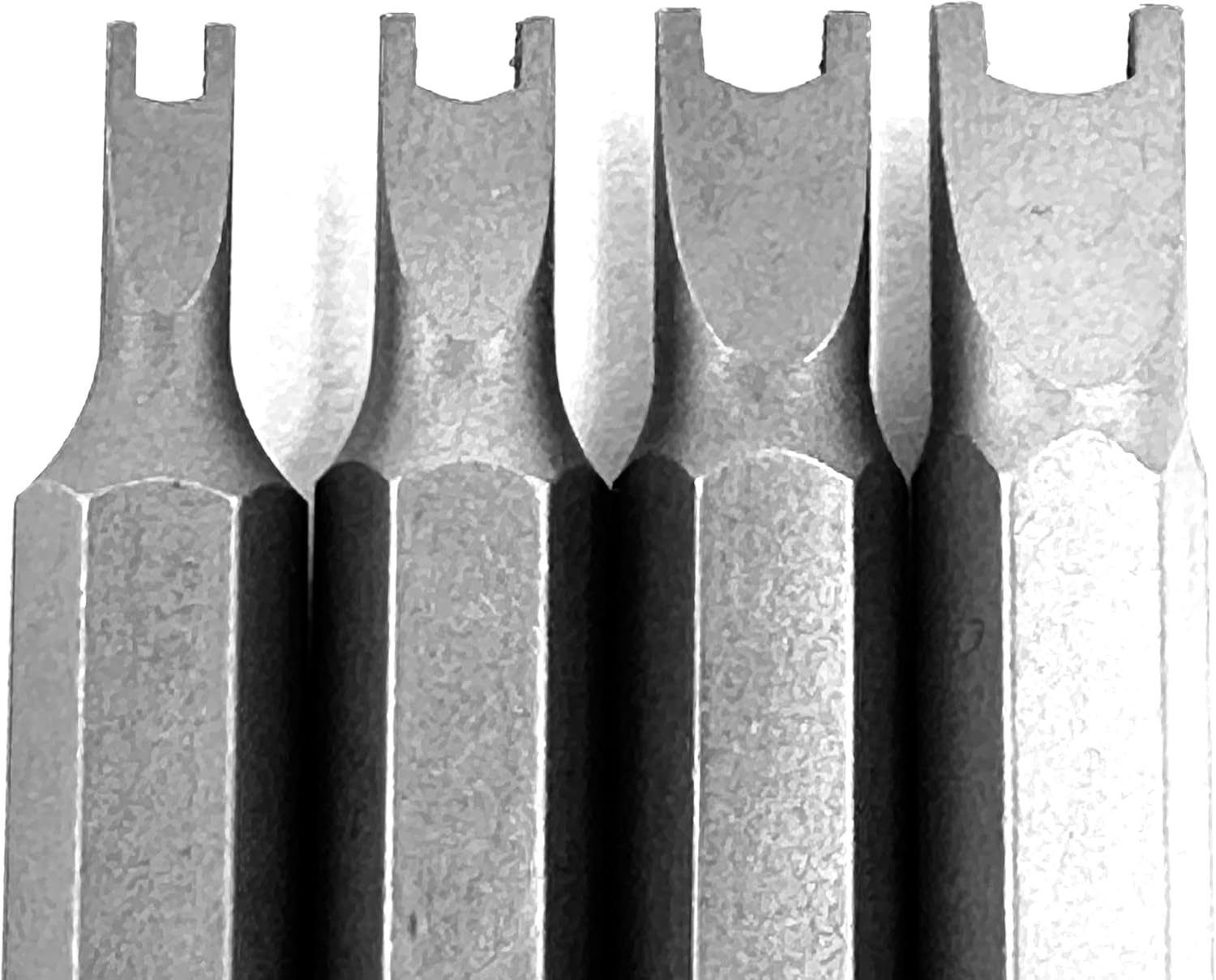 Spanner Screwdriver Bits Set Including 4 Sizes #4#6#8#10, S2 Steel Full Size 2" Long 1/4" Hex Shank