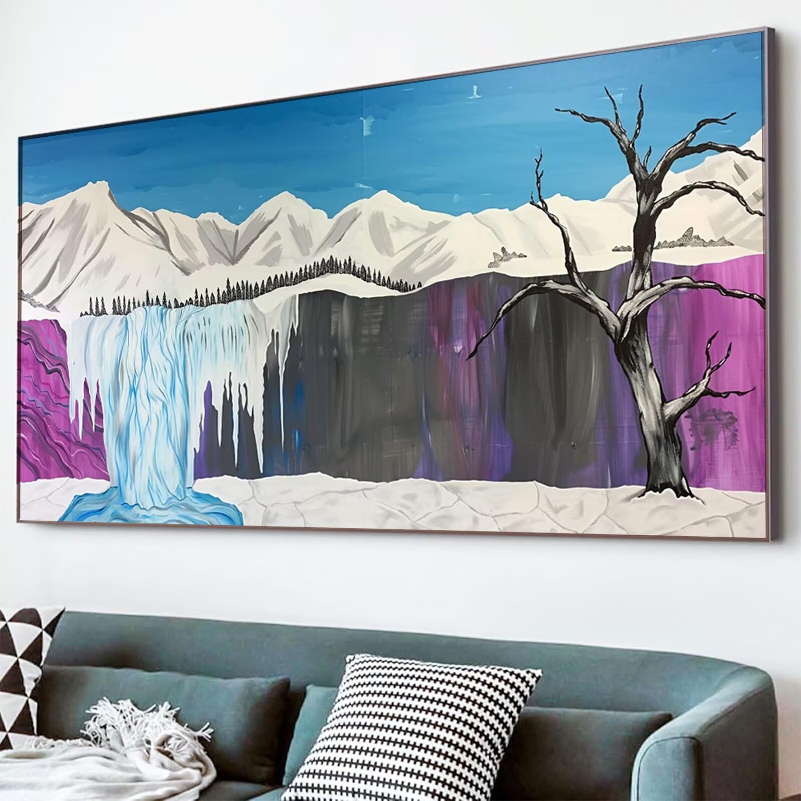 Diamond Painting Abstrakt Diamond Painting Erwachsene Fallen Bastelset Kinder ab 6 Jahre Mosaikherstellung Kreatives Geschenke für Mädchen Anfänger, Kreuzstich Arts Craft Zimmer Deko 70x140cm Y5-976