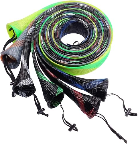 Miniatura 63 de SF Funda para caña de pescar, funda de caña de pescar, cubierta de caña de pescar, protector de caña de malla trenzada, guantes de caña de pescar