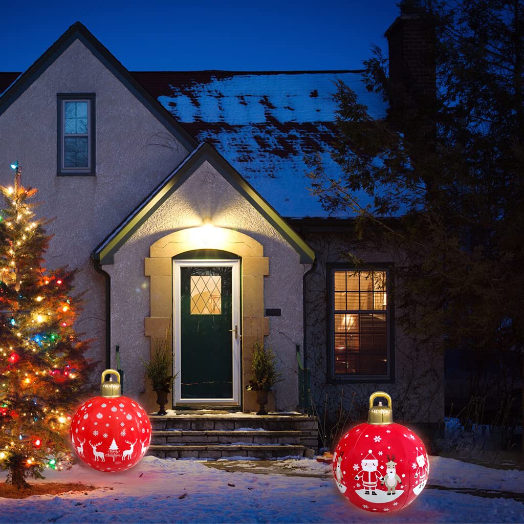Snapklik.com : AirSwim 2 Pcs Light Up PVC Inflatable Christmas Ball, 24 ...