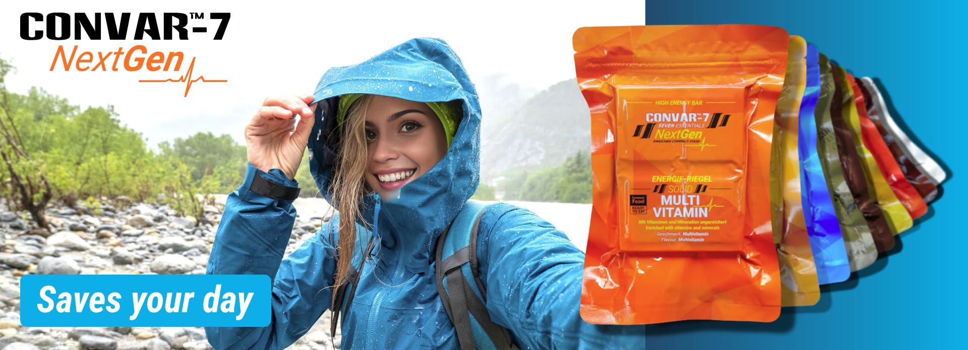 9 x CONVAR-7 NextGen Barres Énergétiques Crispy Choco (120g chacune) – Aliment de survie longue conservation, rations d’urgence riches en calories, nutrition outdoor & randonnée