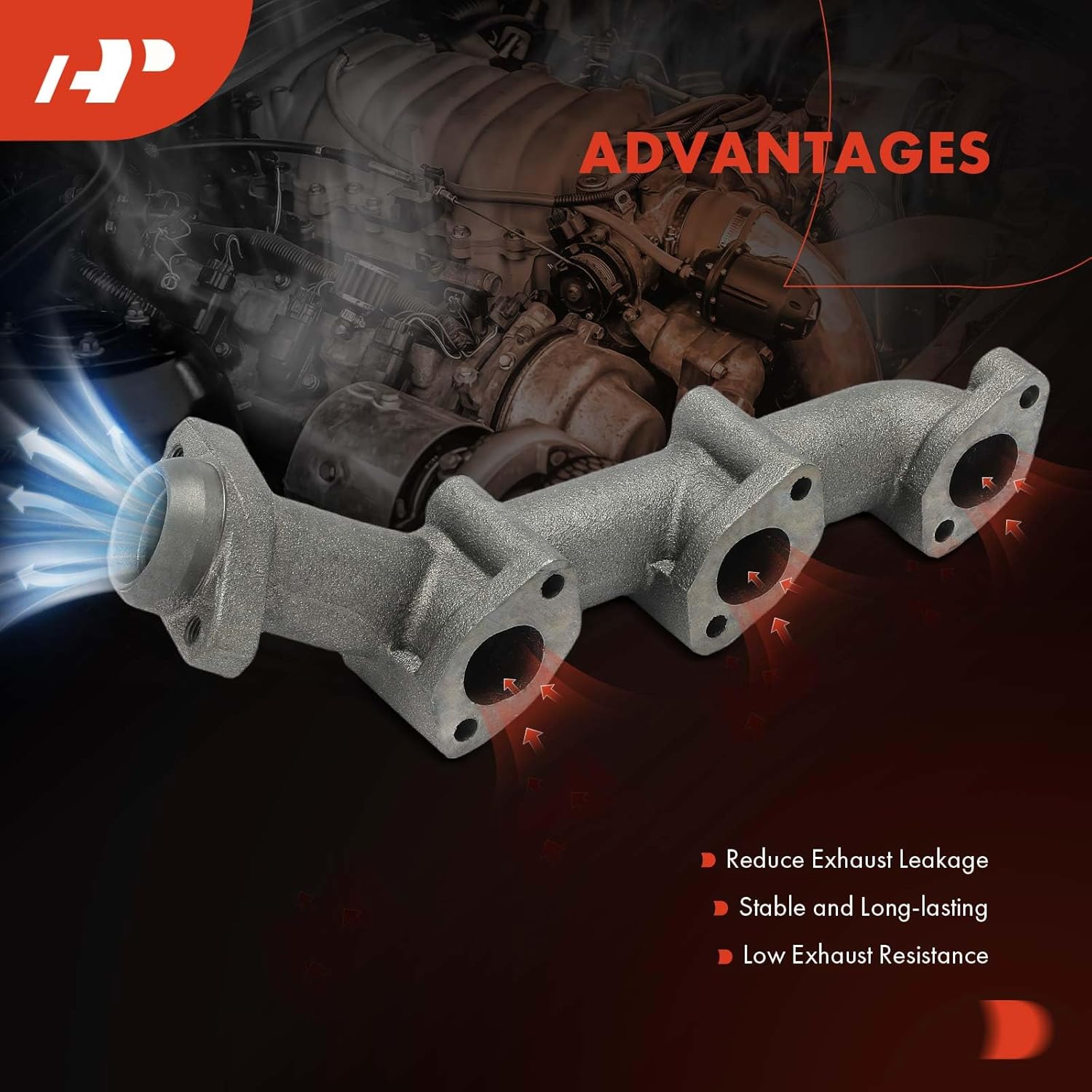 A-Premium Right Side [V6 2.9L] Engine Exhaust Manifold Kit W/Gasket & Bolts Compatible with Ford Ranger 1986-1992, Bronco II 1986-1990