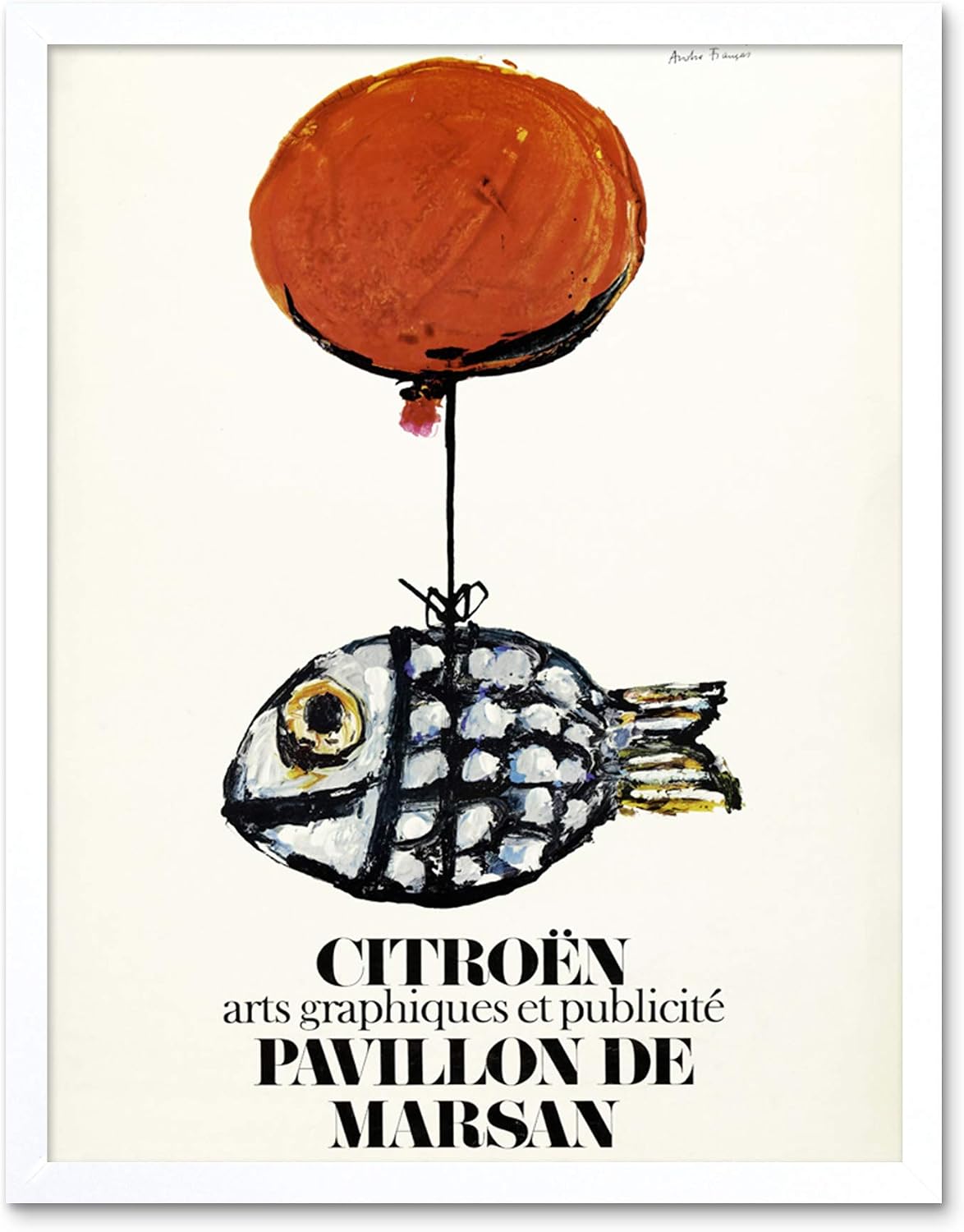 Francois Automobile Exhibition Fish Balloon Advert Unframed Wall Art Print Poster Home Decor Premium
