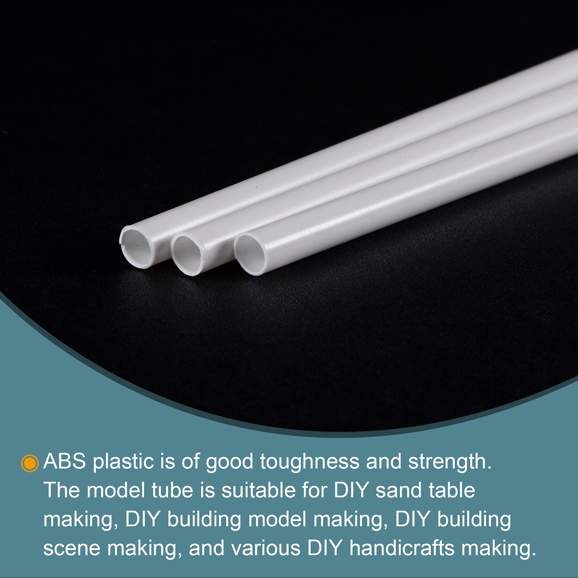 Plastic Model Tubes - 10" ABS Rods (5 Pack) -3