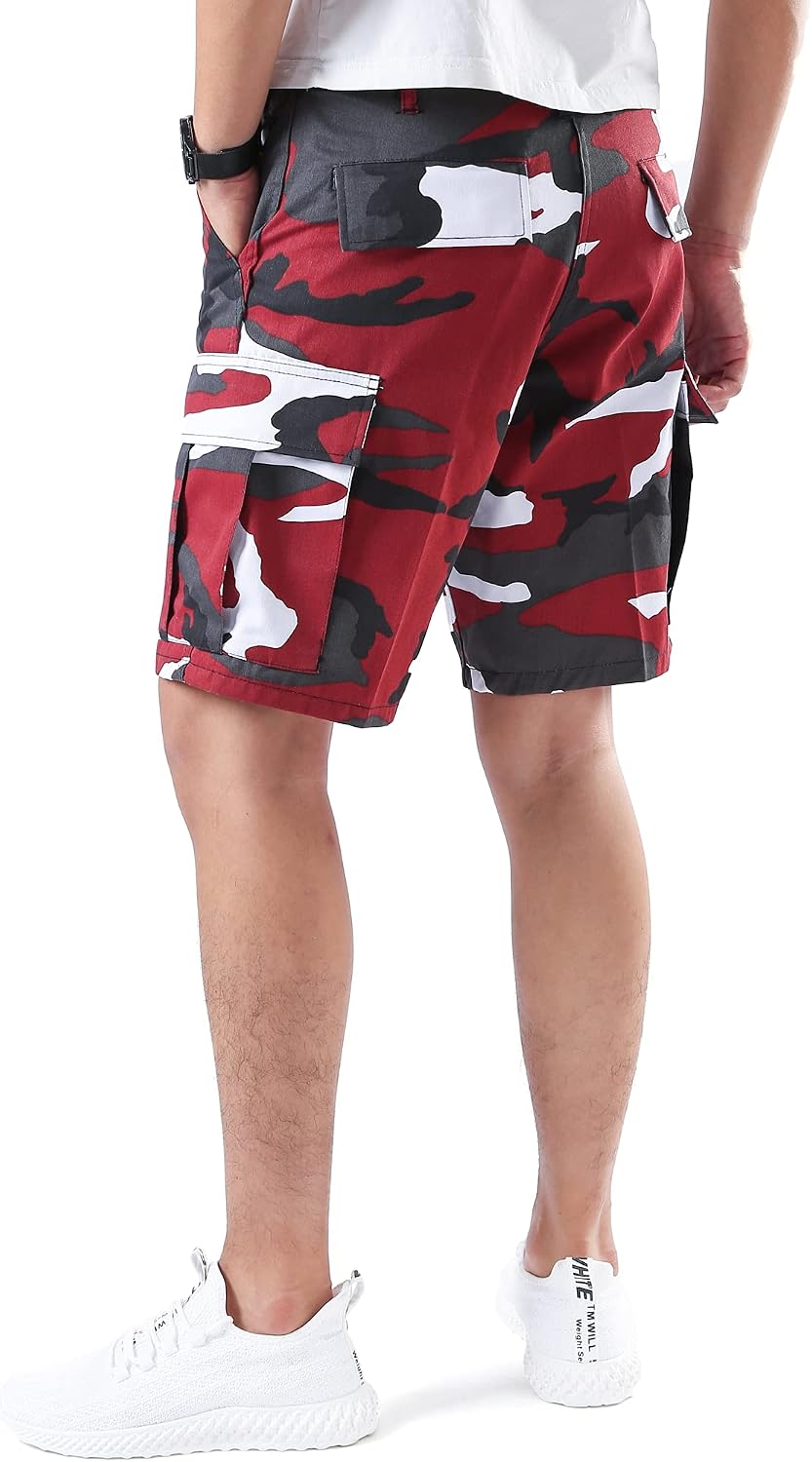 BACKBONE Men's Camouflage Cargo Shorts, Multi‑Pocket BDU Style Casual Shorts